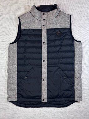 Burton Down Vest | Black & Heather Grey | Puffer Layer